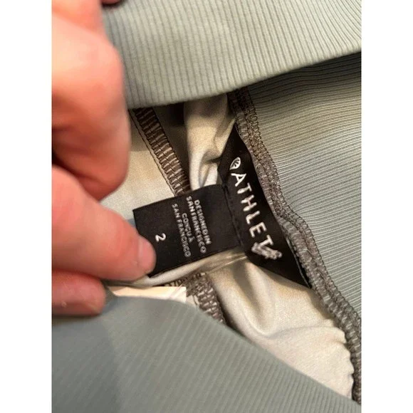 Athleta nolita slim tapered printed cropped pants size 2 seafoam green - Picture 8 of 13